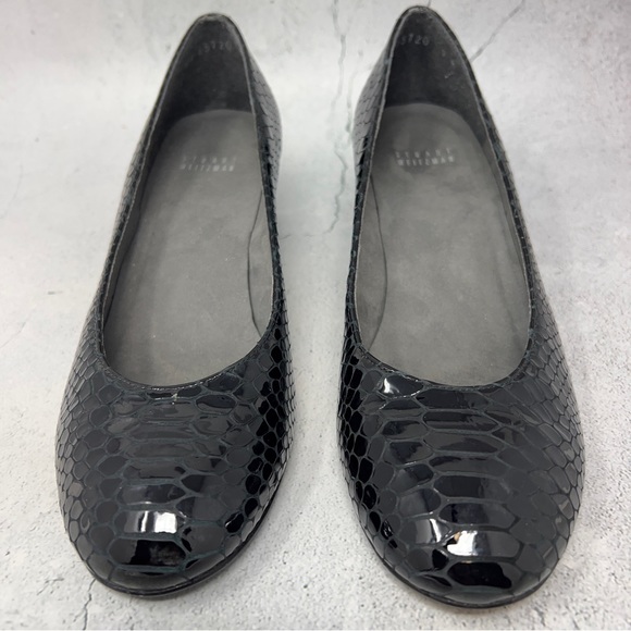 Stuart Weitzman Croc Embossed Leather Slip on Wedge Heel with Rubber Sole. EUC. - Picture 4 of 8